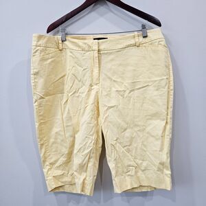 Talbots Women Bermuda Short Plus Size 16W Mid Rise Yellow Resort Vacation Casual